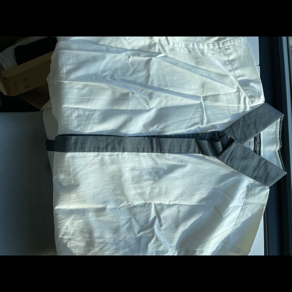 Dolce & Gabbana gold white/grey trim shirt NWT